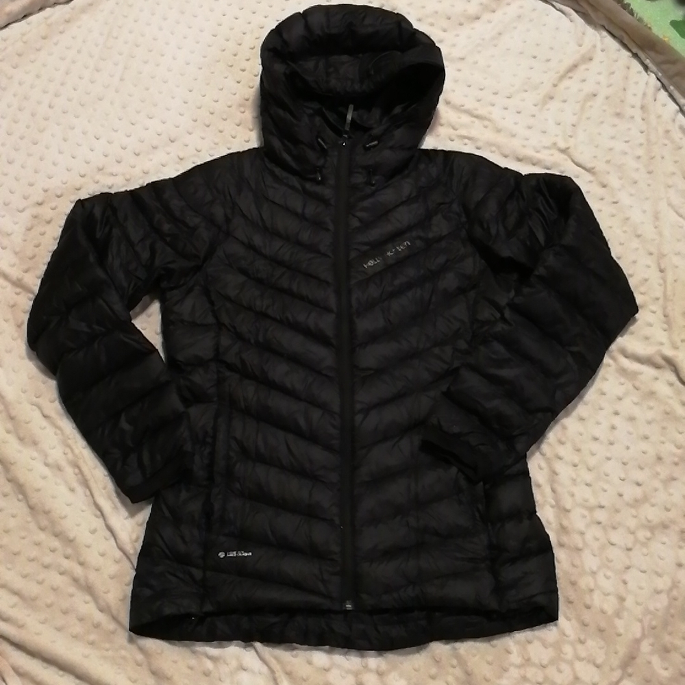 VGUC Helly Hansen puffy hooded goose down/feather blend jacket
